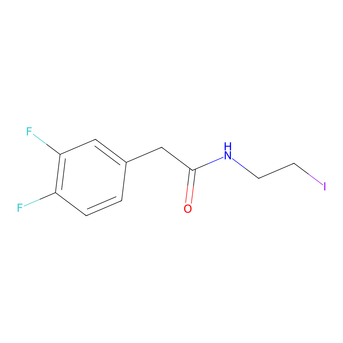 2-(3,4-difluorophenyl)-N-(2-iodoethyl)acetamide molecular structure, CAS 1567057-05-9
