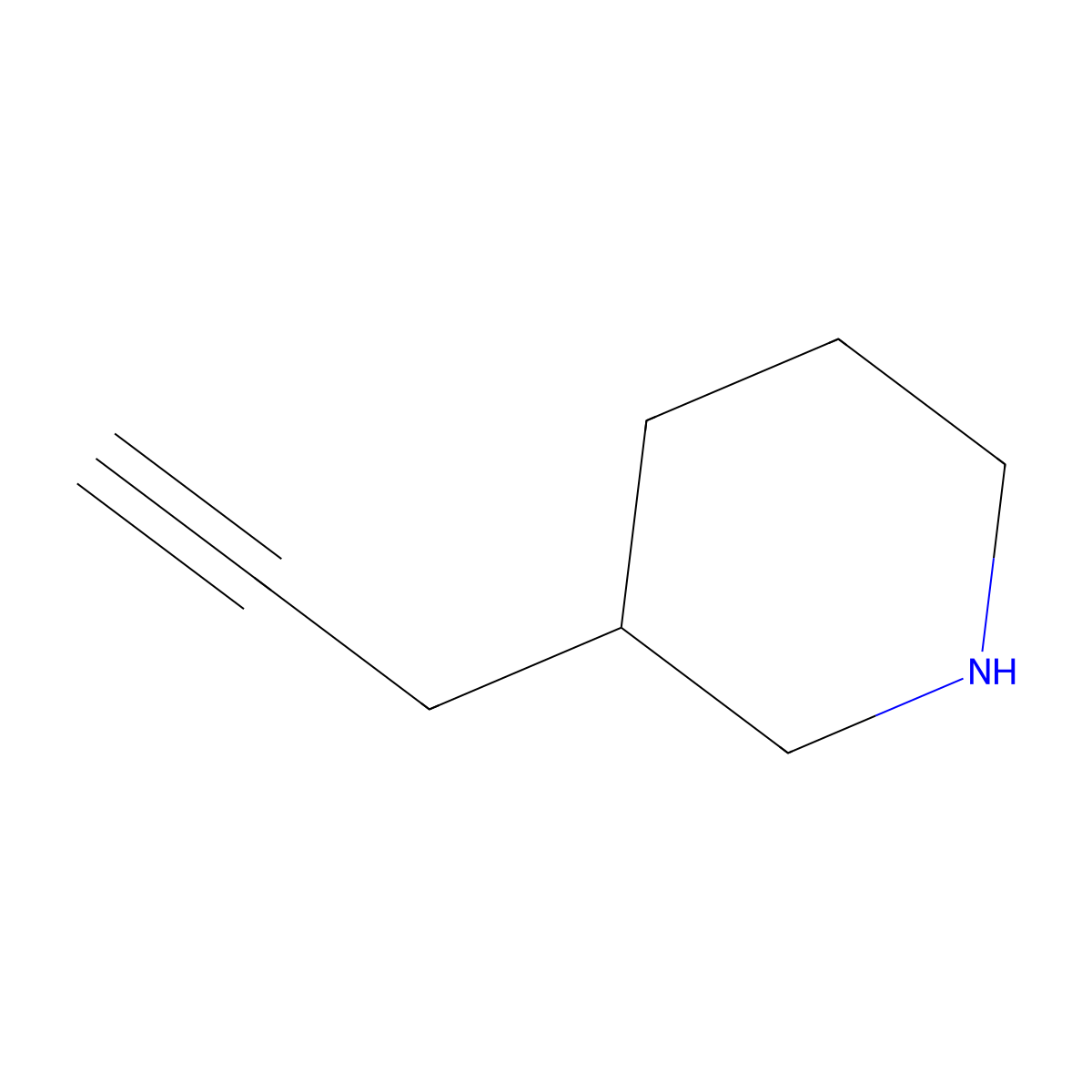 3-(Prop-2-yn-1-yl)piperidine molecular structure, CAS 1567062-48-9
