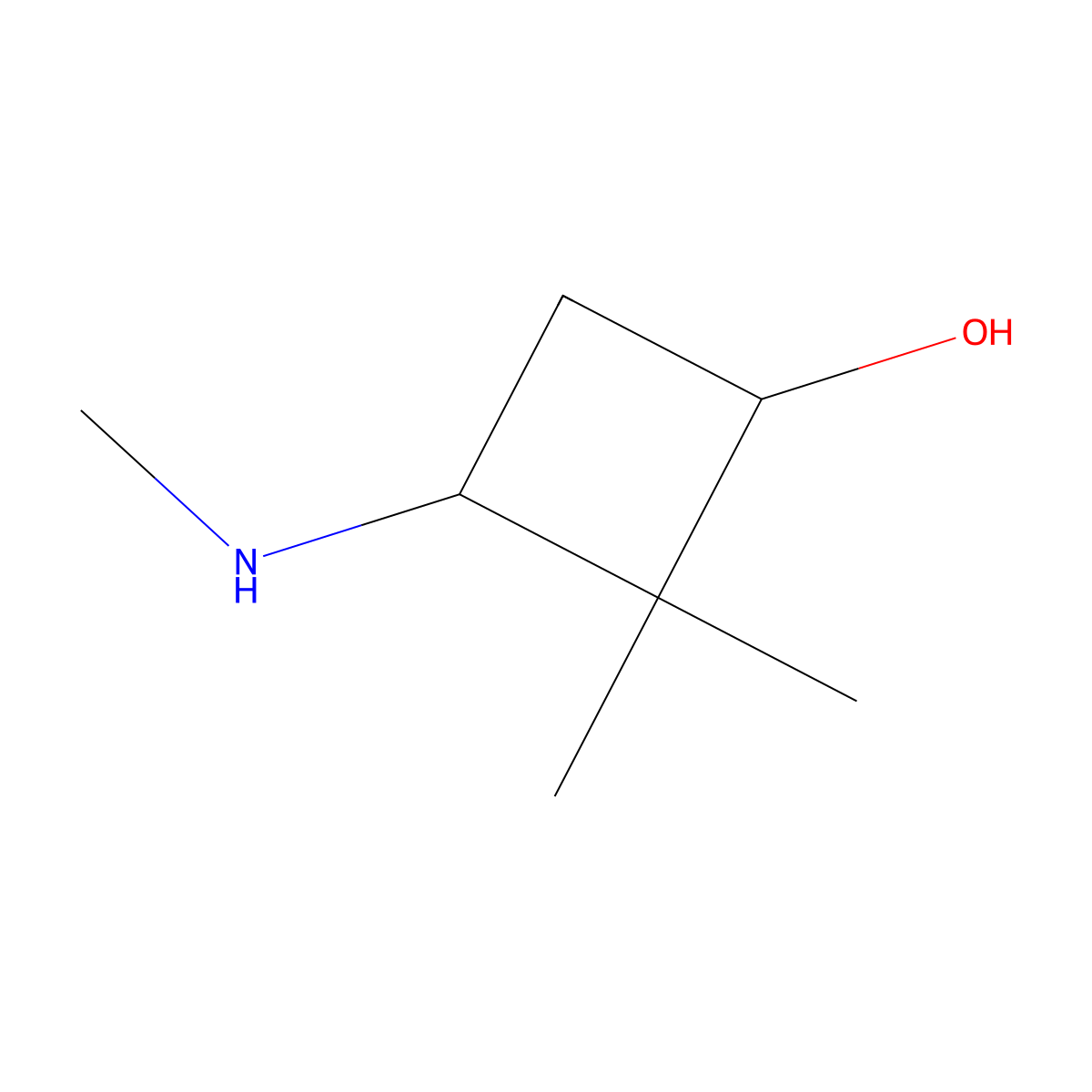 2,2-Dimethyl-3-(methylamino)cyclobutan-1-ol molecular structure, CAS 1567068-49-8