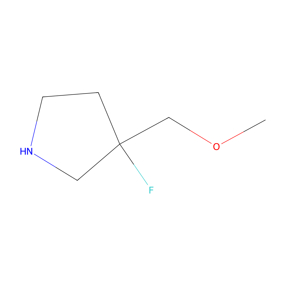3-Fluoro-3-(methoxymethyl)pyrrolidine molecular structure, CAS 1567070-60-3