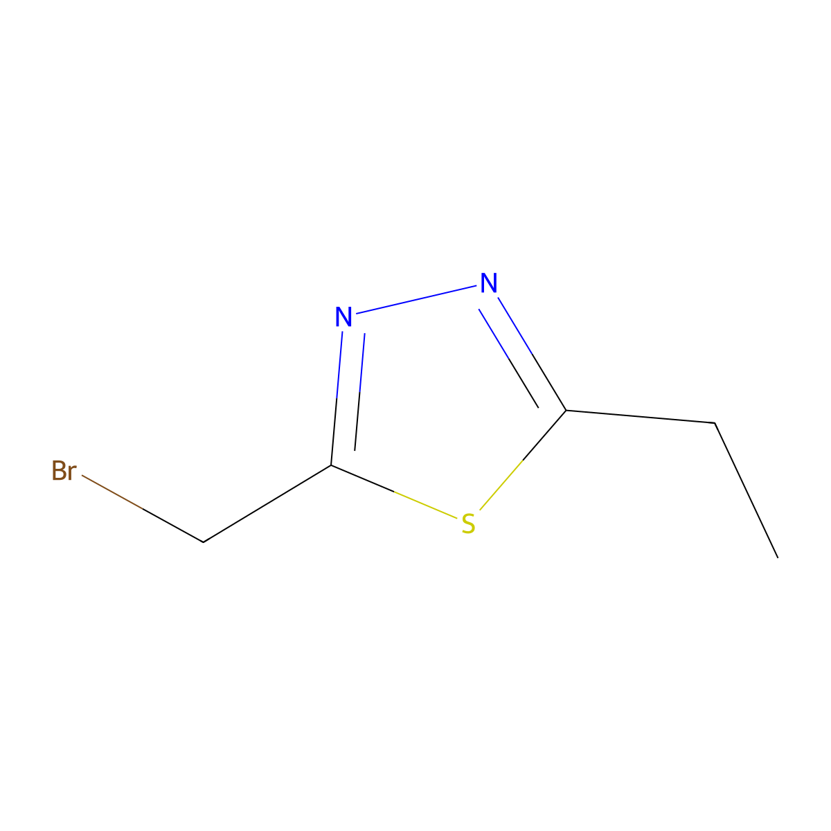 2-(Bromomethyl)-5-ethyl-1,3,4-thiadiazole molecular structure, CAS 1567092-14-1