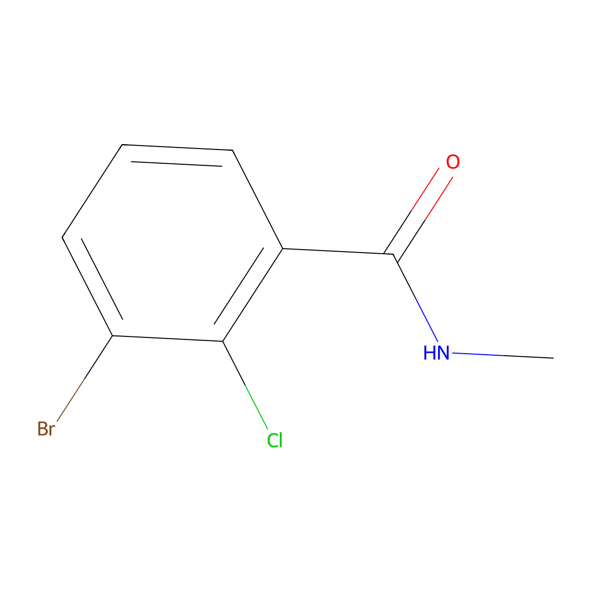 3-Bromo-2-chloro-N-methylbenzamide molecular structure, CAS 1567094-87-4