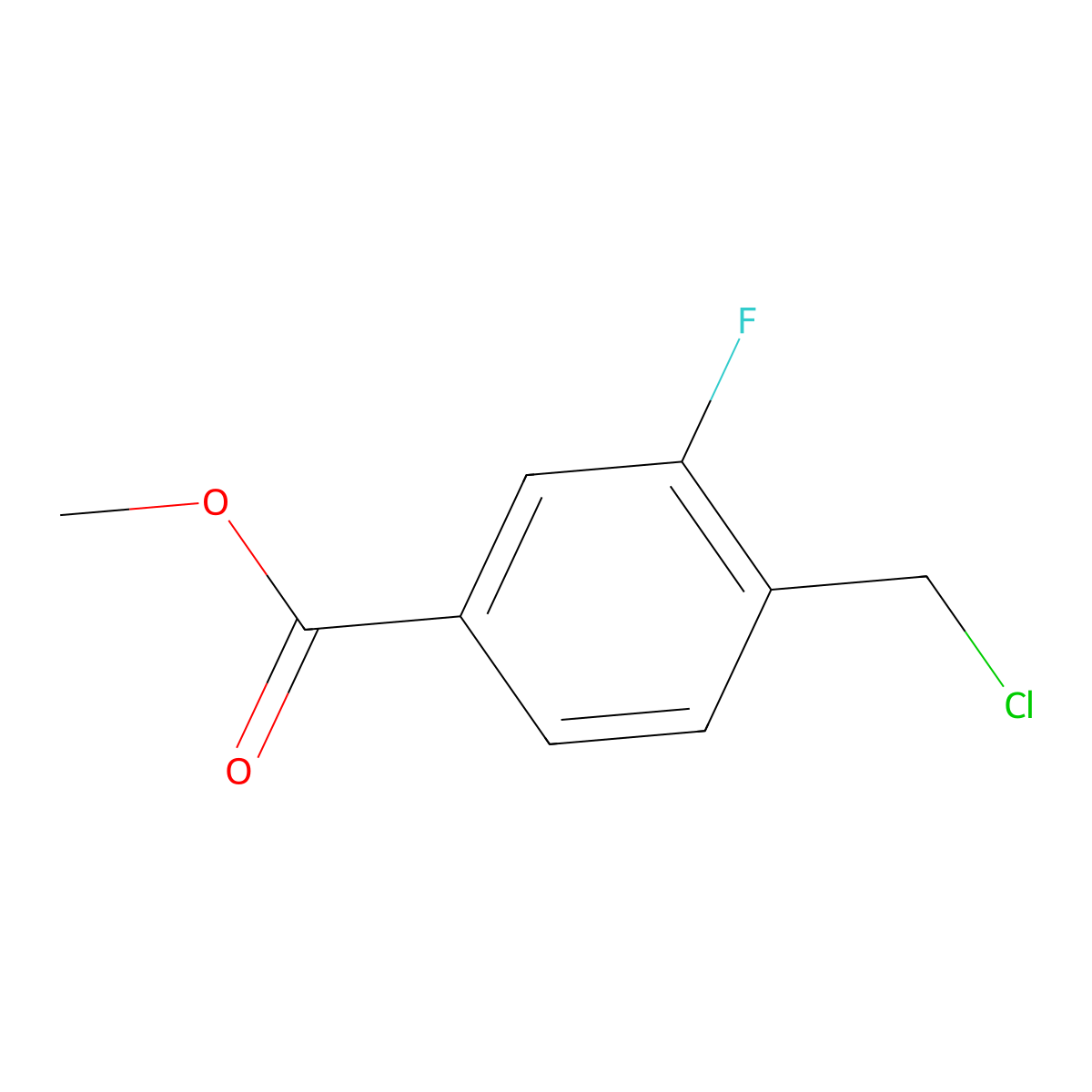 Methyl 4-(chloromethyl)-3-fluorobenzoate molecular structure, CAS 1567097-97-5