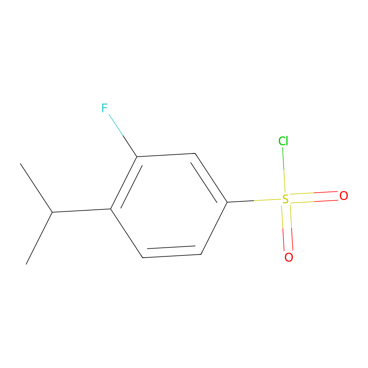 3-Fluoro-4-(propan-2-yl)benzene-1-sulfonyl chloride molecular structure, CAS 1567116-02-2