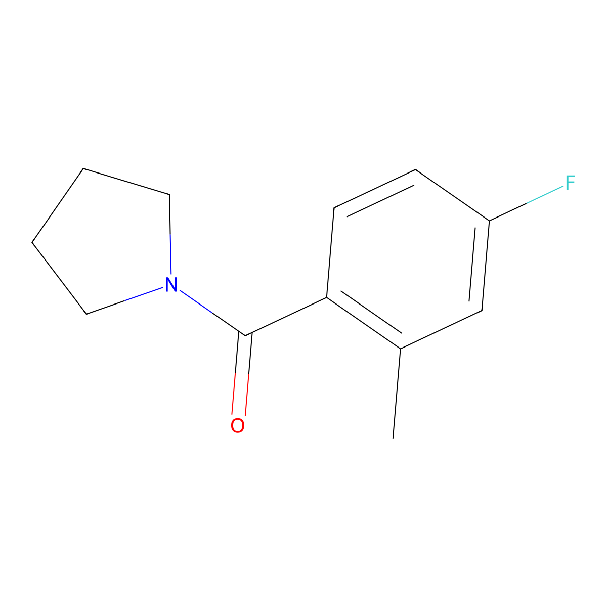 (4-Fluoro-2-methylphenyl)(pyrrolidin-1-yl)methanone molecular structure, CAS 1567124-88-2