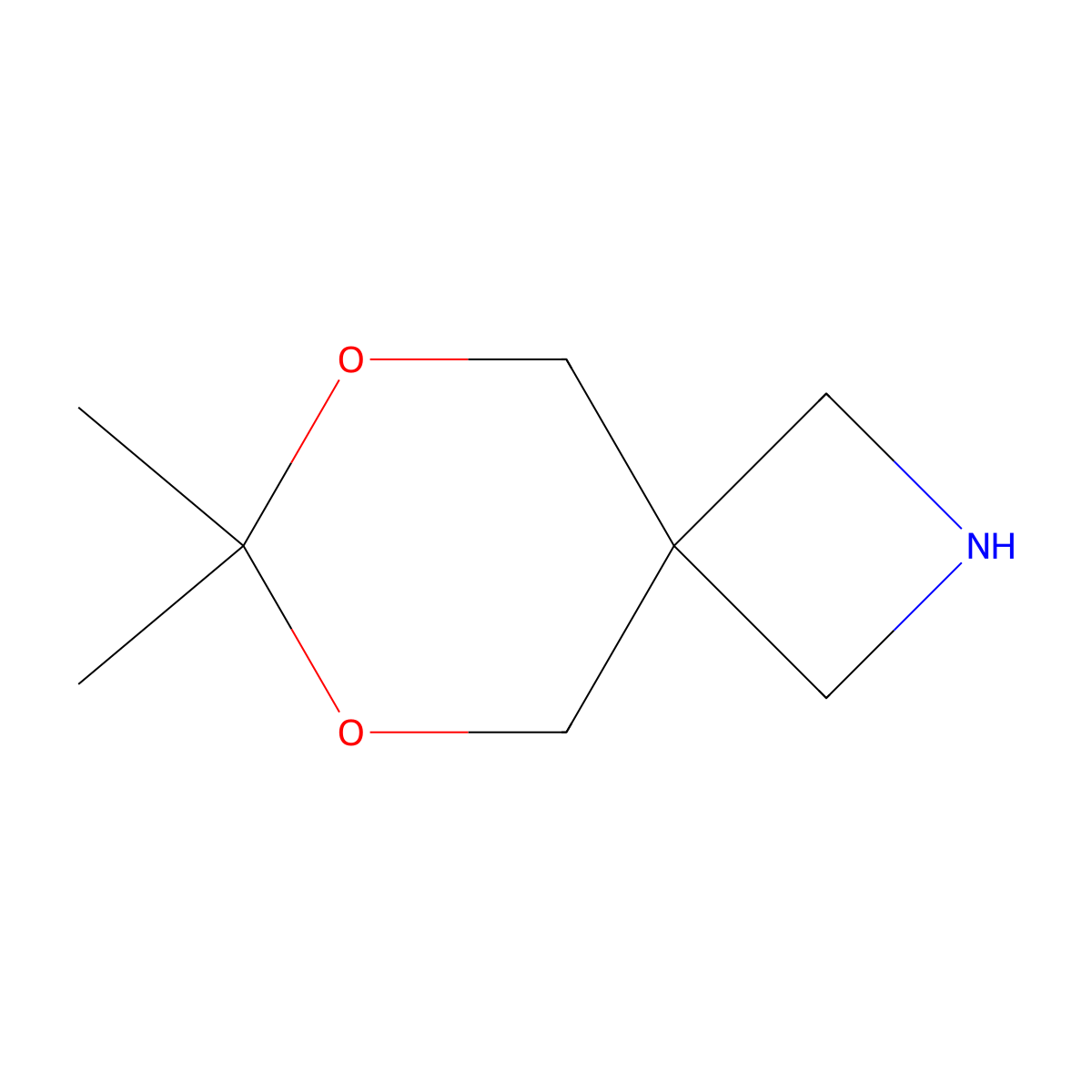 7,7-Dimethyl-6,8-dioxa-2-azaspiro(3.5)nonane molecular structure, CAS 156720-75-1