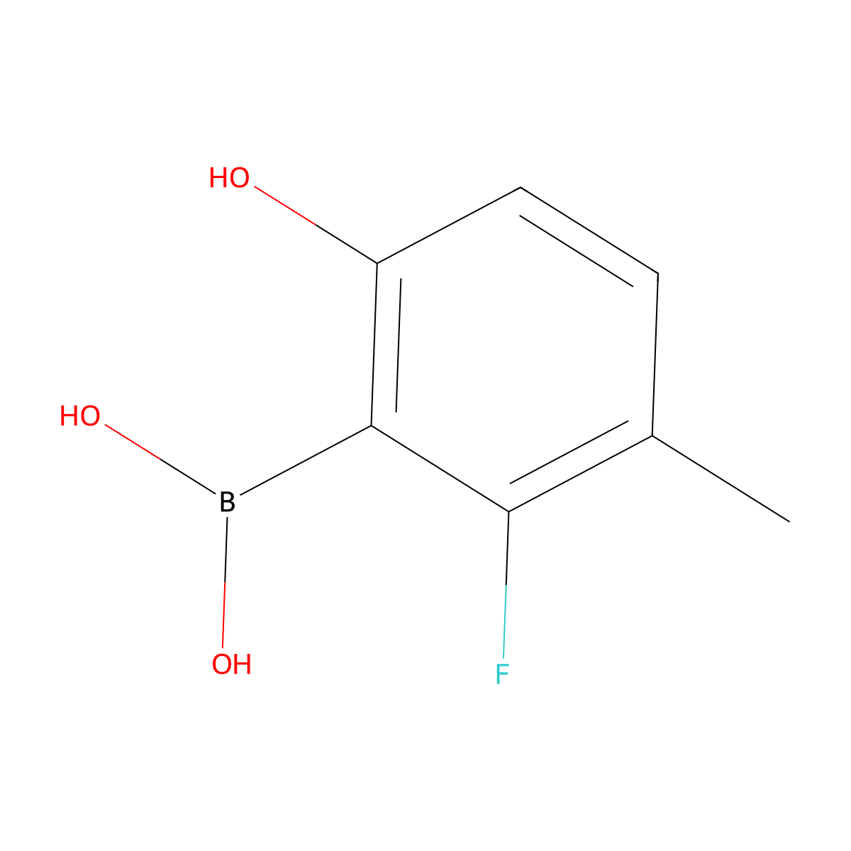 (2-Fluoro-6-hydroxy-3-methylphenyl)boronic acid molecular structure, CAS 1567217-73-5