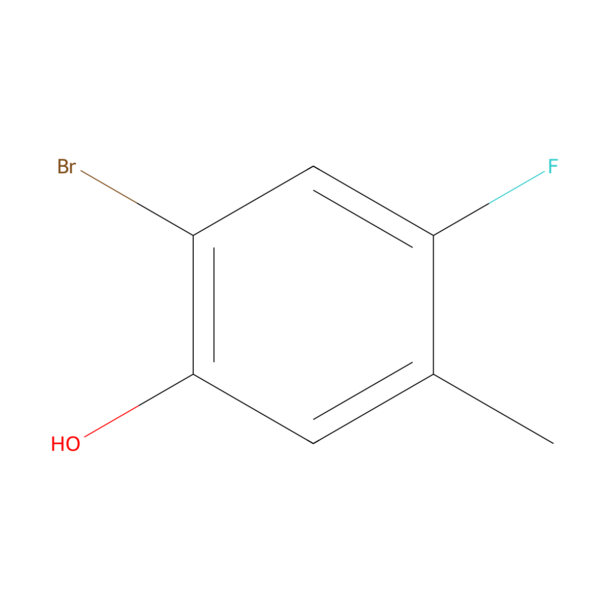 2-Bromo-4-fluoro-5-methylphenol molecular structure, CAS 1567219-62-8
