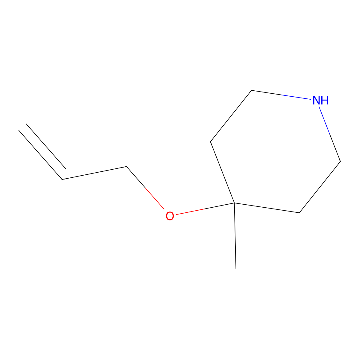 4-(Allyloxy)-4-methylpiperidine molecular structure, CAS 1567220-39-6