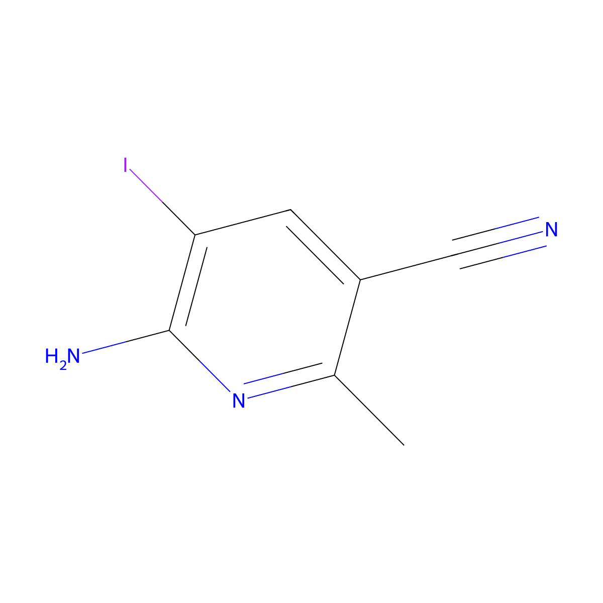 6-Amino-5-iodo-2-methylnicotinonitrile molecular structure, CAS 1567246-73-4
