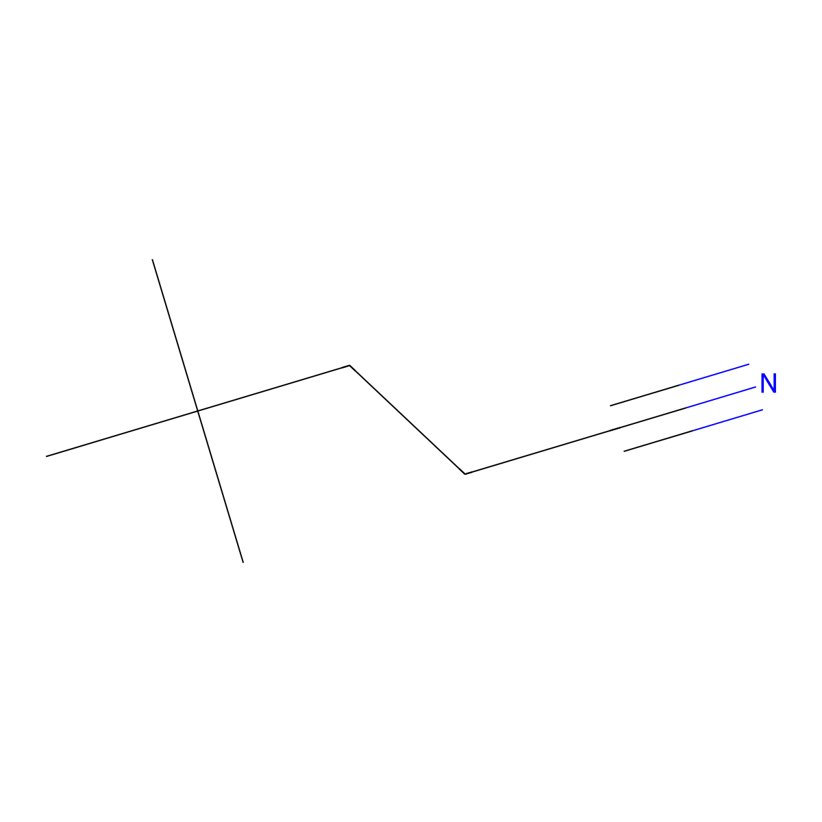 4,4-Dimethylpentanenitrile molecular structure, CAS 15673-05-9