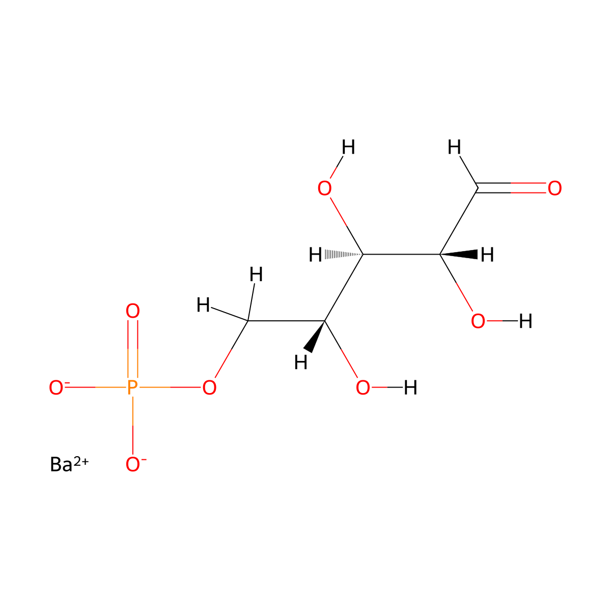 D-Ribose, 5-(dihydrogen phosphate), barium salt (1:1) molecular structure, CAS 15673-79-7