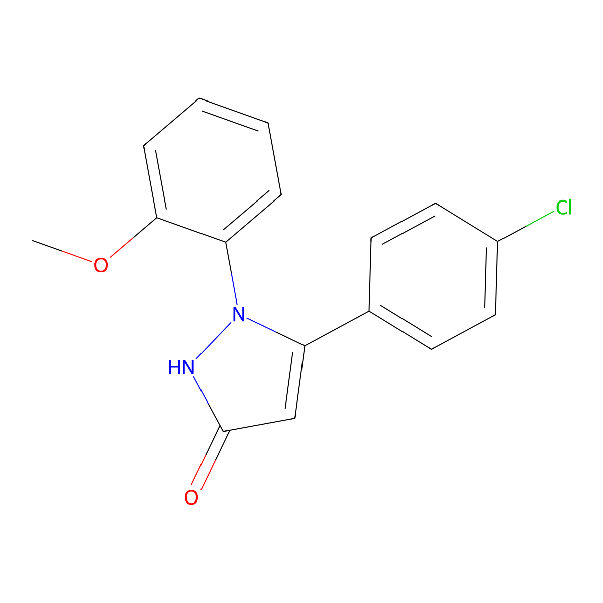 5-(4-chlorophenyl)-1-(2-methoxyphenyl)-1H-pyrazol-3(2H)-one molecular structure, CAS 1567335-44-7