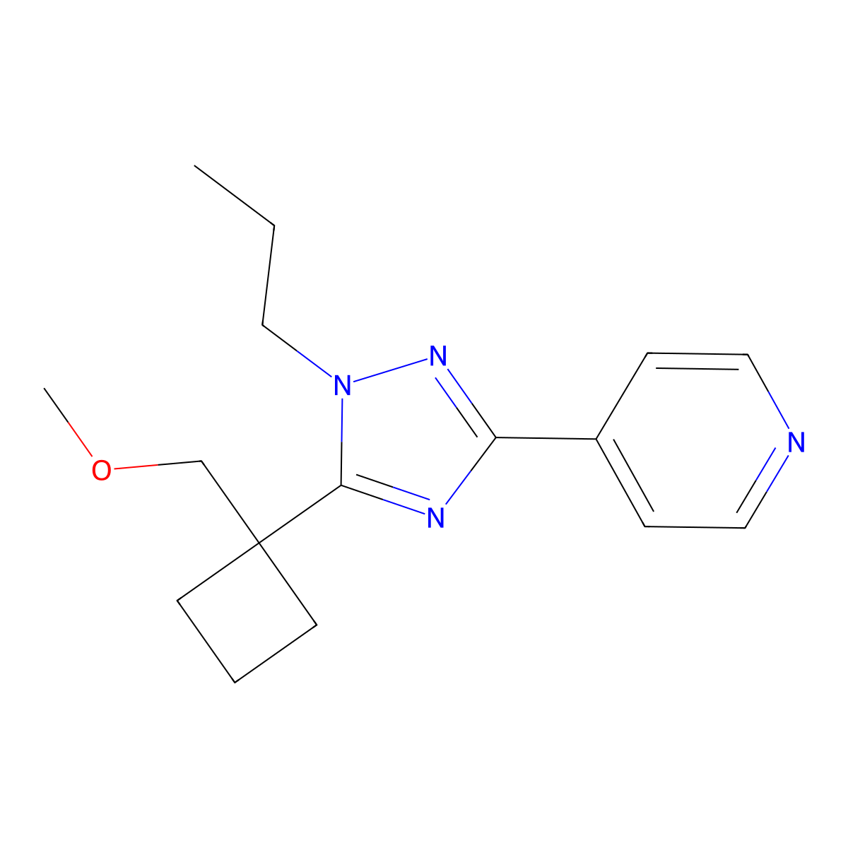 4-{5-[1-(methoxymethyl)cyclobutyl]-1-propyl-1H-1,2,4-triazol-3-yl}pyridine molecular structure, CAS 1567335-50-5