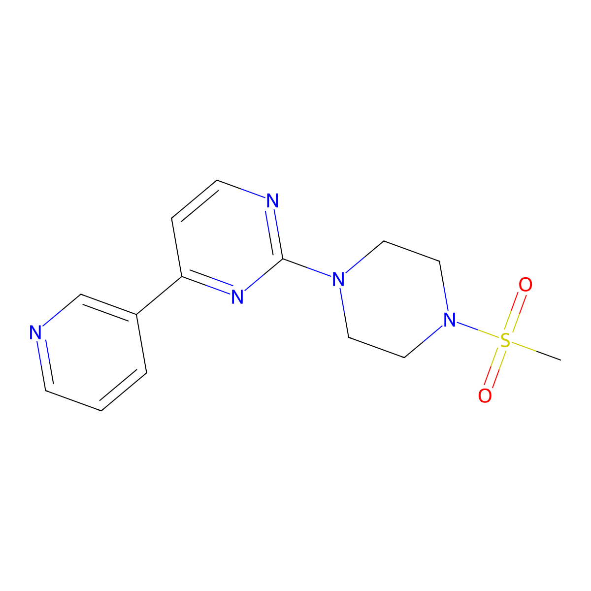 2-(4-Methanesulfonylpiperazin-1-yl)-4-(pyridin-3-yl)pyrimidine molecular structure, CAS 1567342-15-7