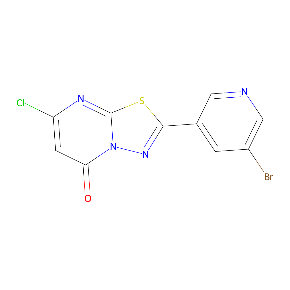 2-(5-Bromopyridin-3-YL)-7-chloro-5H-[1,3,4]thiadiazolo[3,2-A]pyrimidin-5-one molecular structure, CAS 1567346-22-8