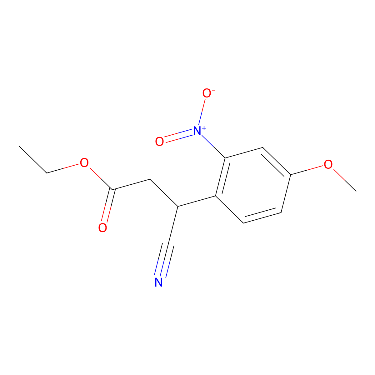 Ethyl 3-cyano-3-(4-methoxy-2-nitrophenyl)propanoate molecular structure, CAS 1567360-55-7