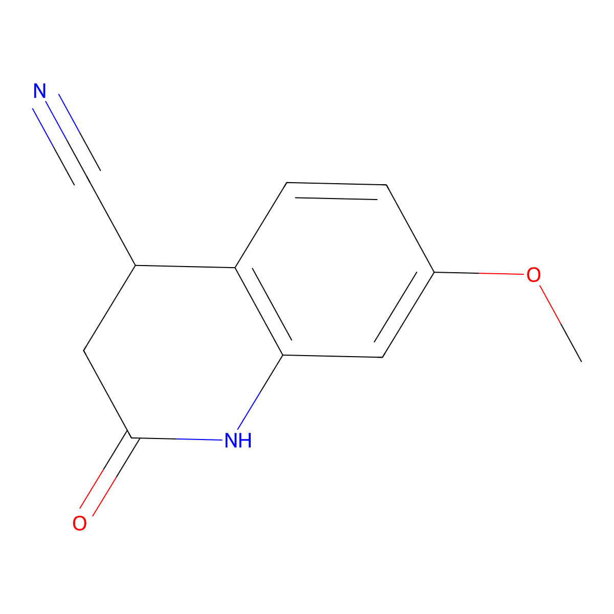7-Methoxy-2-oxo-1,2,3,4-tetrahydroquinoline-4-carbonitrile molecular structure, CAS 1567360-56-8