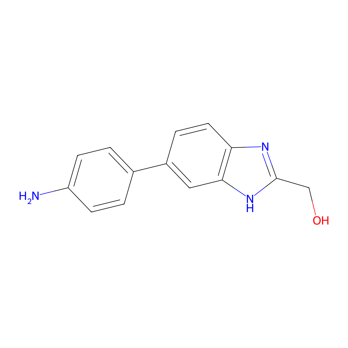 [5-(4-aminophenyl)-1H-benzimidazol-2-yl]methanol molecular structure, CAS 1567370-87-9