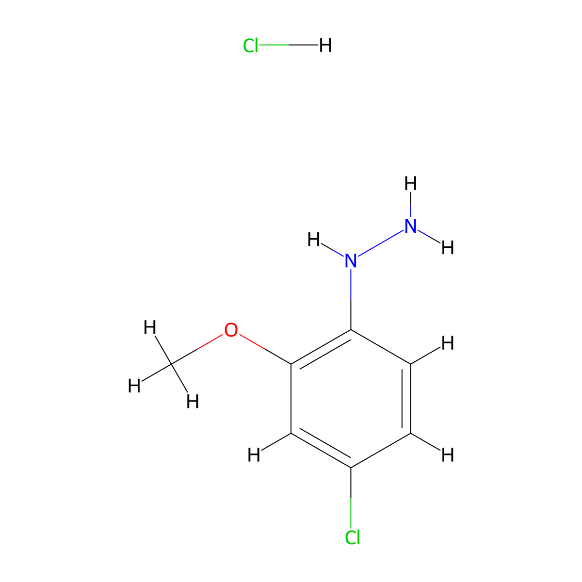 (4-Chloro-2-methoxyphenyl)hydrazine hydrochloride molecular structure, CAS 1567373-49-2