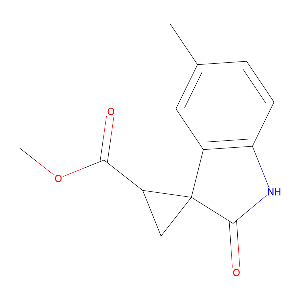 (1R,2R)-methyl 5-methyl-2-oxospiro[cyclopropane-1,3-indoline]-2-carboxylate molecular structure, CAS 1567390-14-0