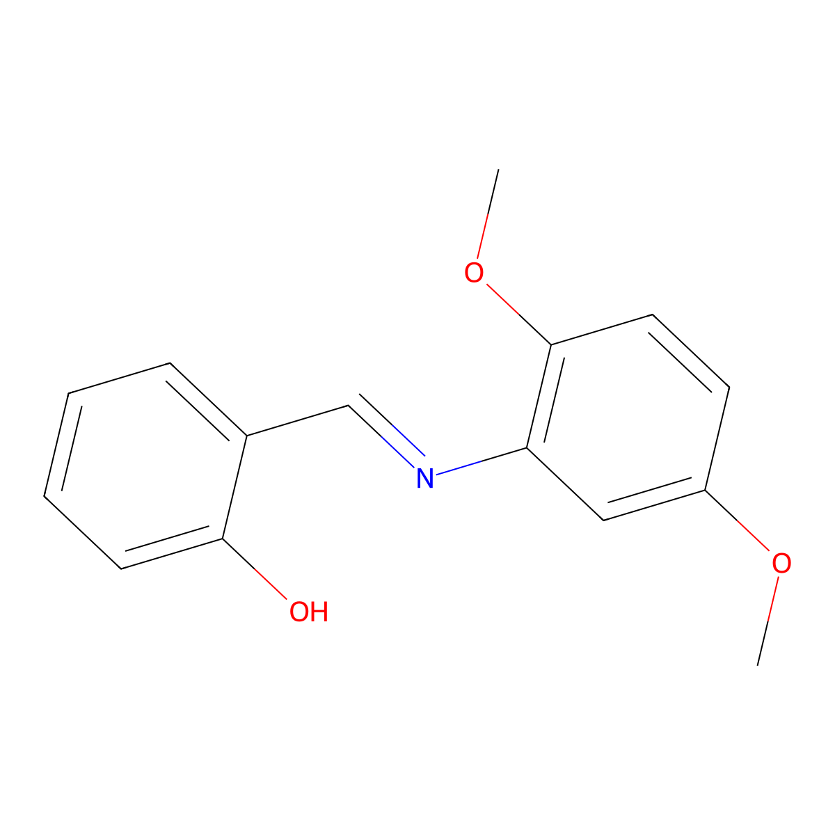 Alpha-(2,5-dimethoxyphenylimino)-O-cresol molecular structure, CAS 15674-09-6
