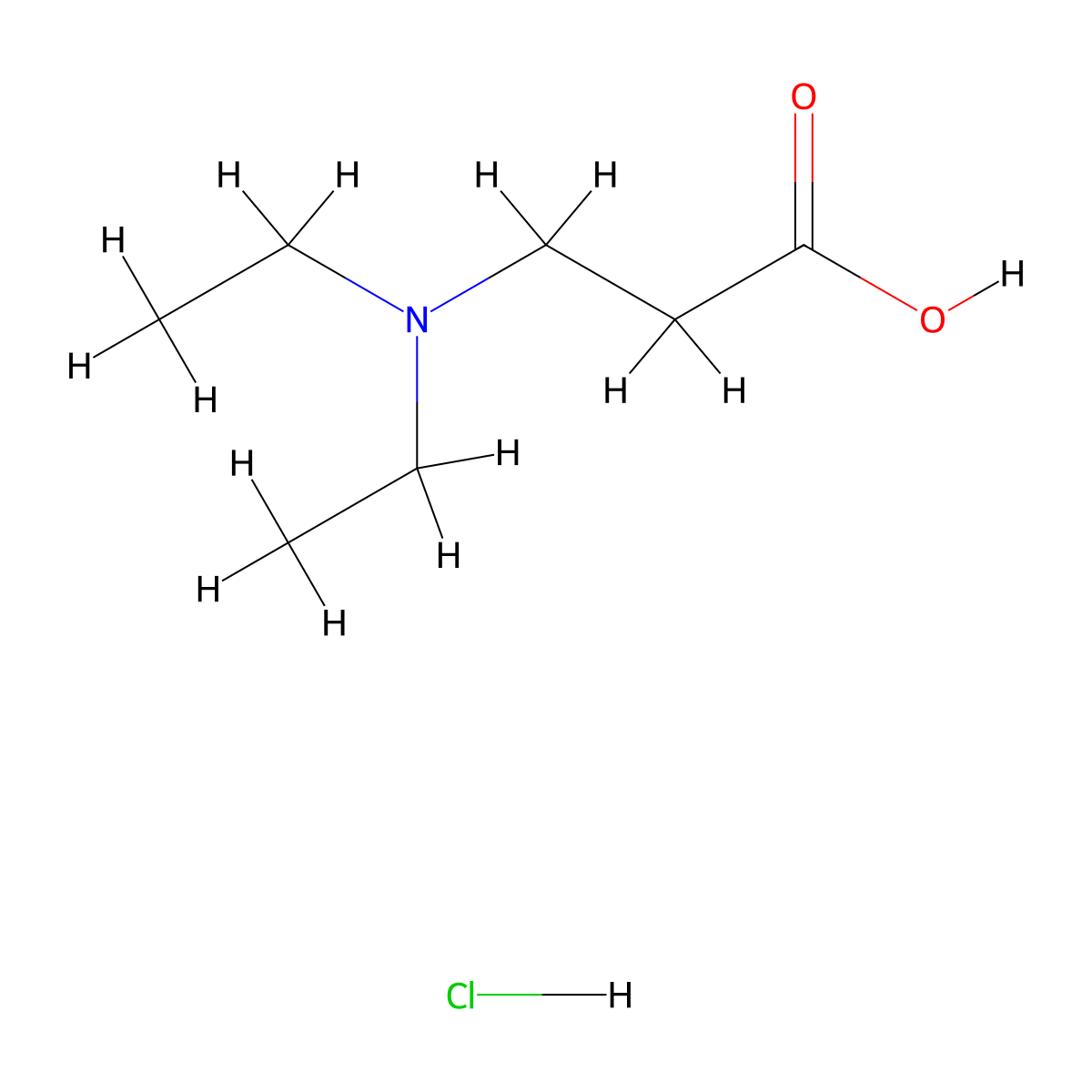 N,N-diethyl-beta-alanine hydrochloride molecular structure, CAS 15674-67-6