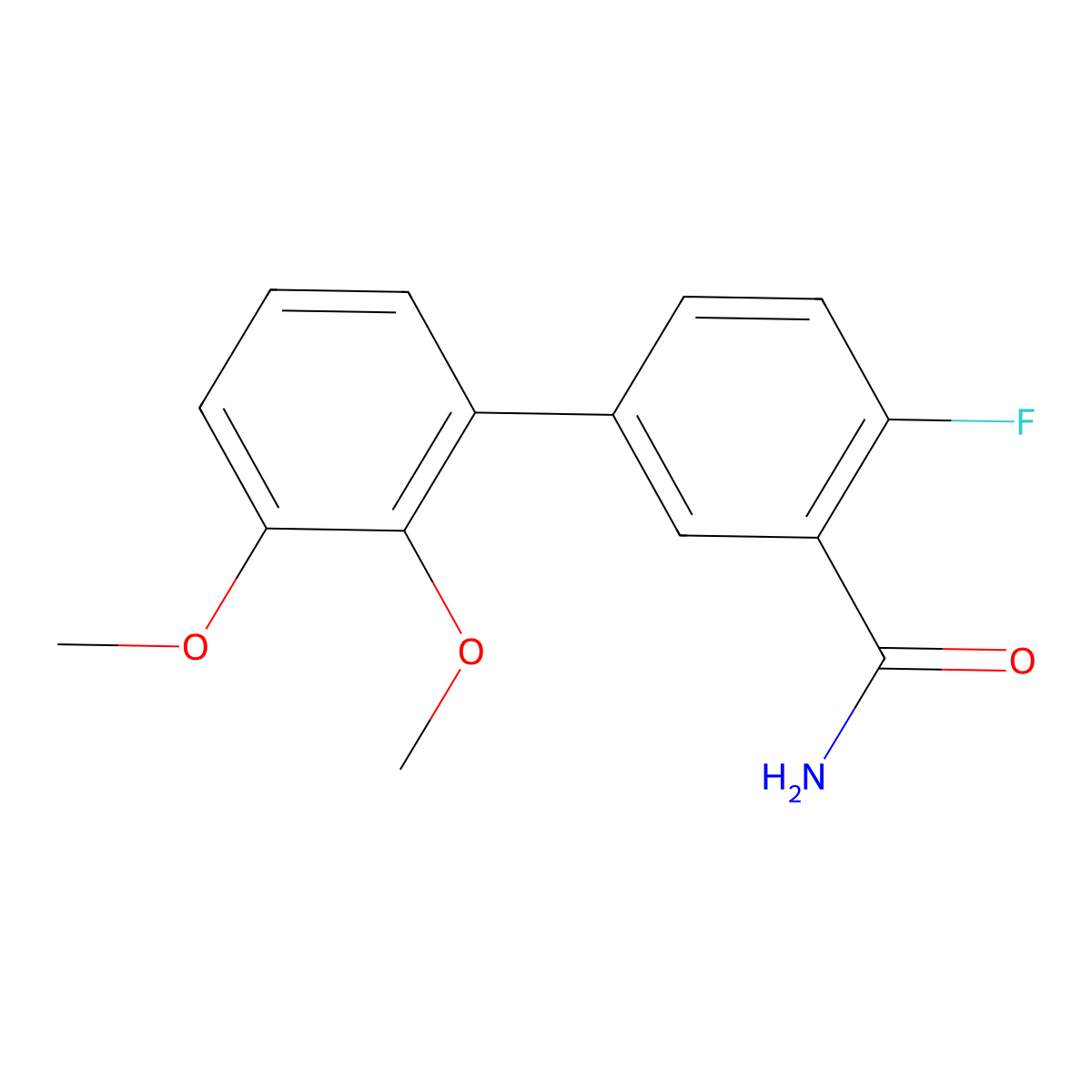 4-Fluoro-2',3'-dimethoxy[1,1'-biphenyl]-3-carboxamide molecular structure, CAS 1567427-24-0