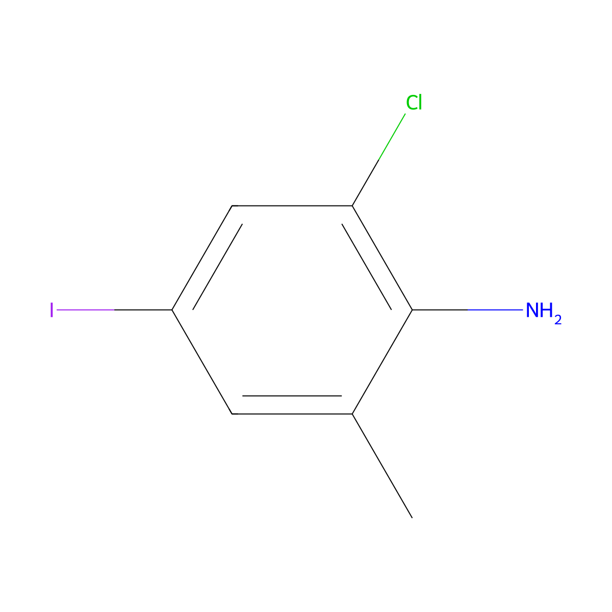 2-Chloro-4-iodo-6-methylaniline molecular structure, CAS 156746-77-9