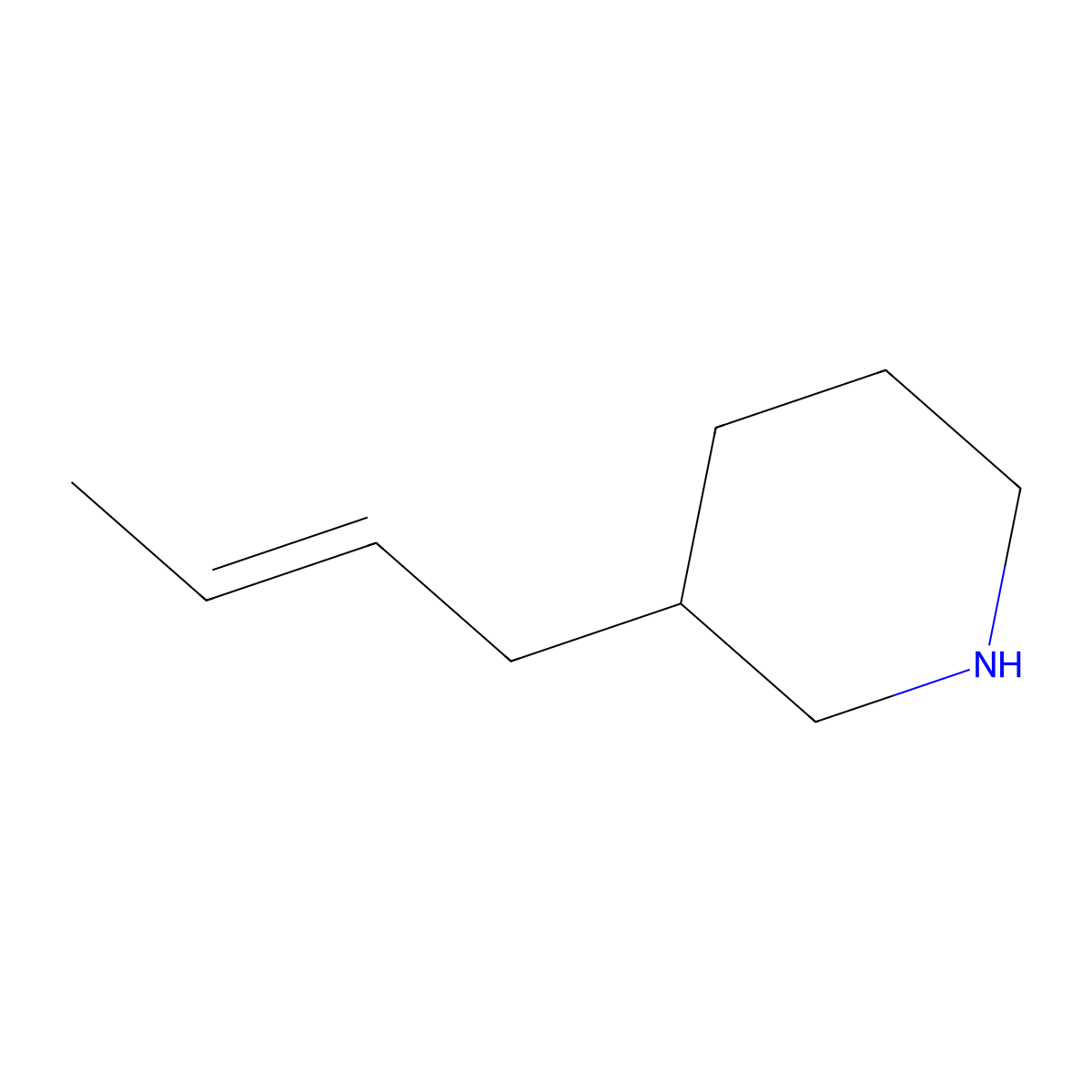 3-(But-2-en-1-yl)piperidine molecular structure, CAS 1567531-09-2