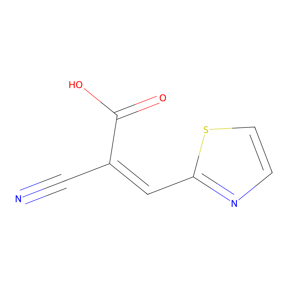2-Cyano-3-(thiazol-2-yl)acrylic acid molecular structure, CAS 1567534-28-4