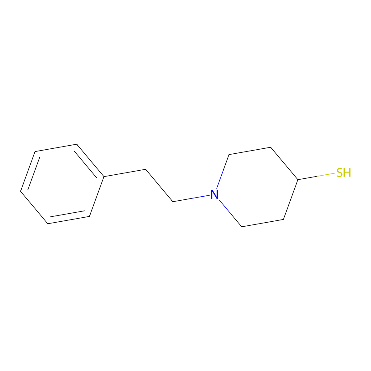 1-(2-Phenylethyl)piperidine-4-thiol molecular structure, CAS 156757-17-4