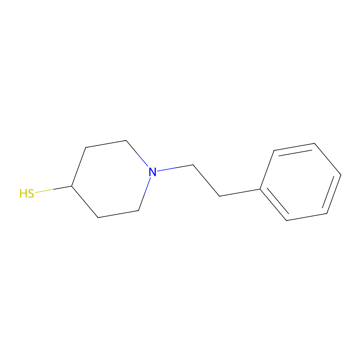 1-(2-Phenylethyl)piperidine-4-thiol molecular structure, CAS 156757-17-4