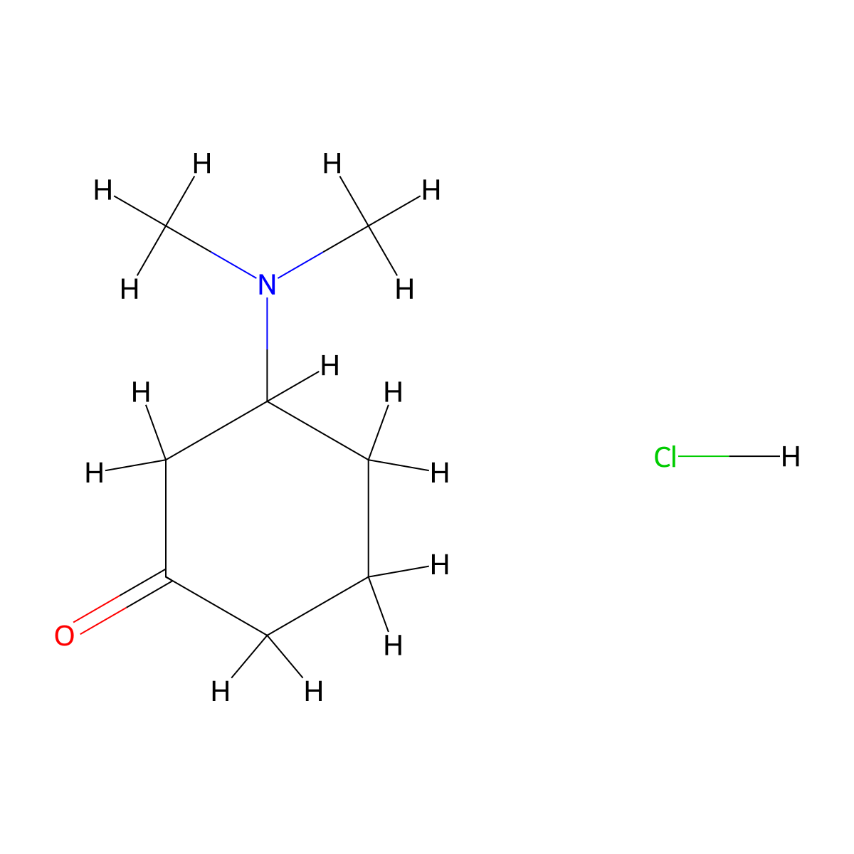 3-(Dimethylamino)cyclohexan-1-one hydrochloride molecular structure, CAS 15676-75-2