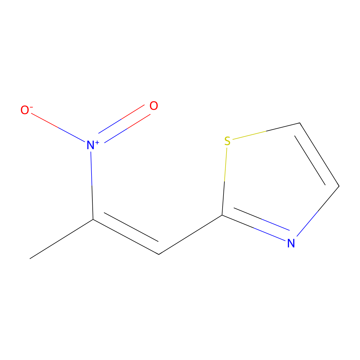 2-(2-Nitroprop-1-en-1-yl)-1,3-thiazole molecular structure, CAS 1567631-38-2