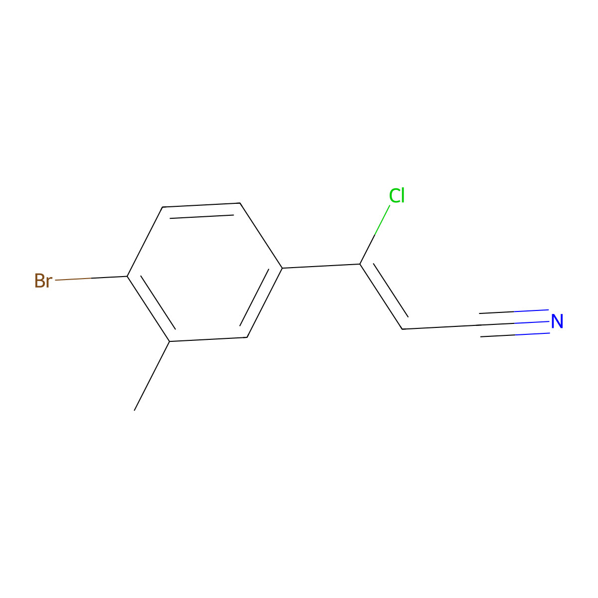 3-(4-Bromo-3-methylphenyl)-3-chloroprop-2-enenitrile molecular structure, CAS 1567634-47-2