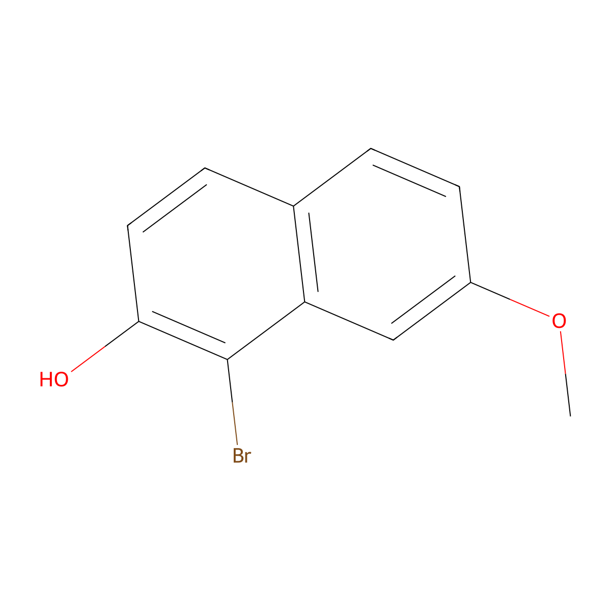 1-Bromo-7-methoxynaphthalen-2-ol molecular structure, CAS 156766-18-6