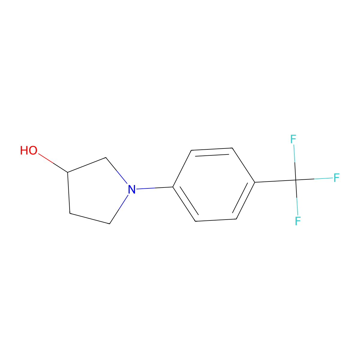 (3R)-1-[4-(trifluoromethyl)phenyl]pyrrolidin-3-ol molecular structure, CAS 1567666-71-0