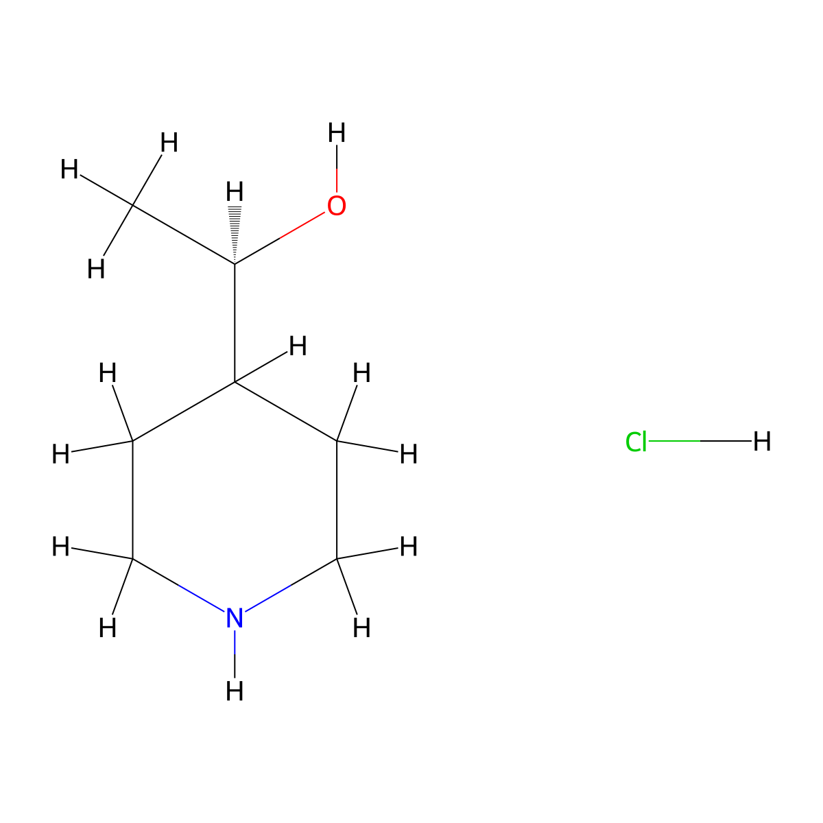 (1R)-1-(piperidin-4-yl)ethan-1-ol hydrochloride molecular structure, CAS 1567666-81-2