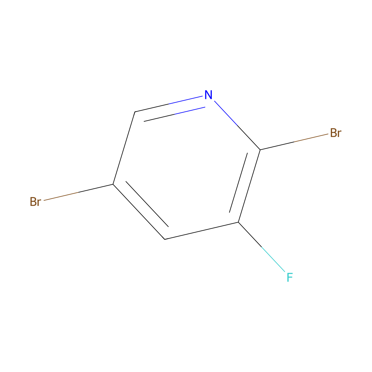 2,5-Dibromo-3-fluoropyridine molecular structure, CAS 156772-60-0