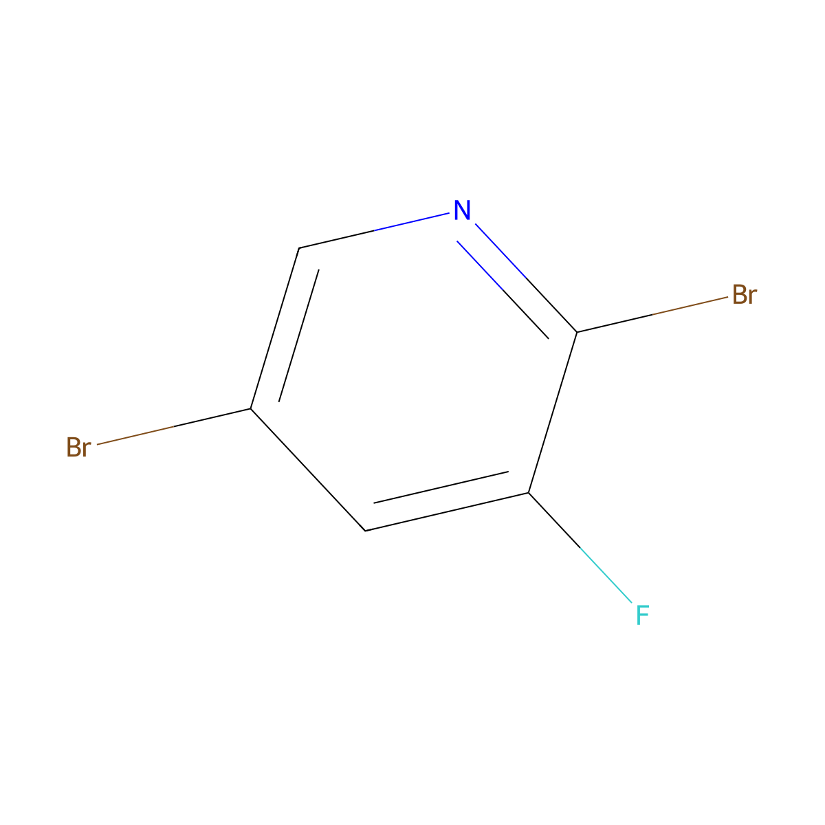 2,5-Dibromo-3-fluoropyridine molecular structure, CAS 156772-60-0