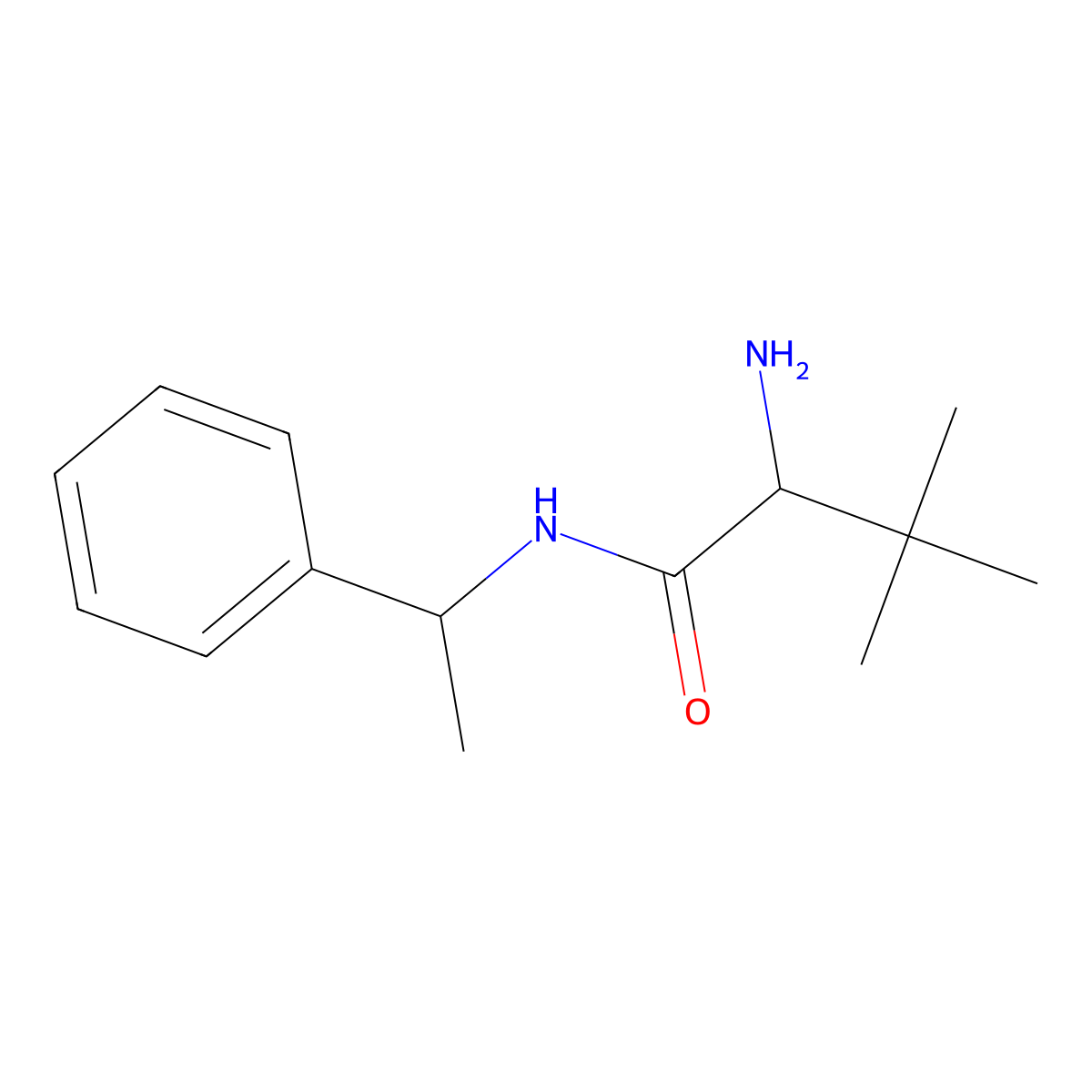 (2S)-2-Amino-3,3-dimethyl-N-(1-phenylethyl)butanamide molecular structure, CAS 1567733-85-0
