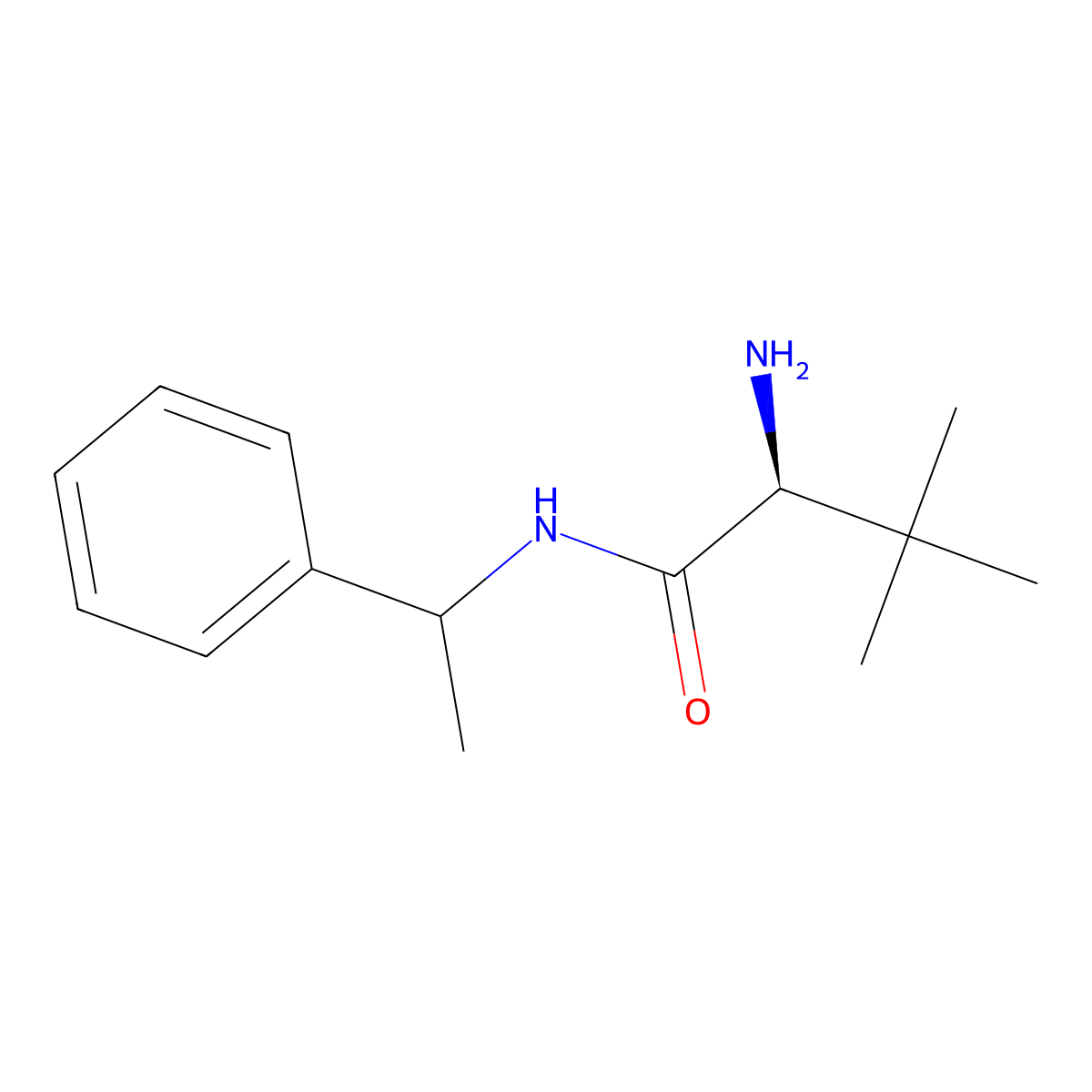 (2S)-2-Amino-3,3-dimethyl-N-(1-phenylethyl)butanamide molecular structure, CAS 1567733-85-0