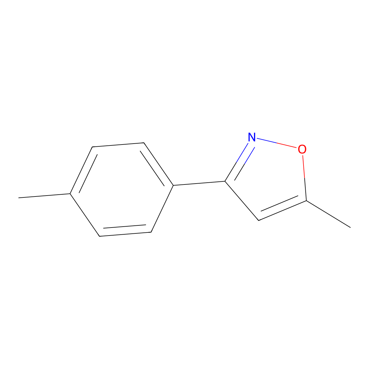 Isoxazole, 5-methyl-3-(4-methylphenyl)- molecular structure, CAS 156777-04-7
