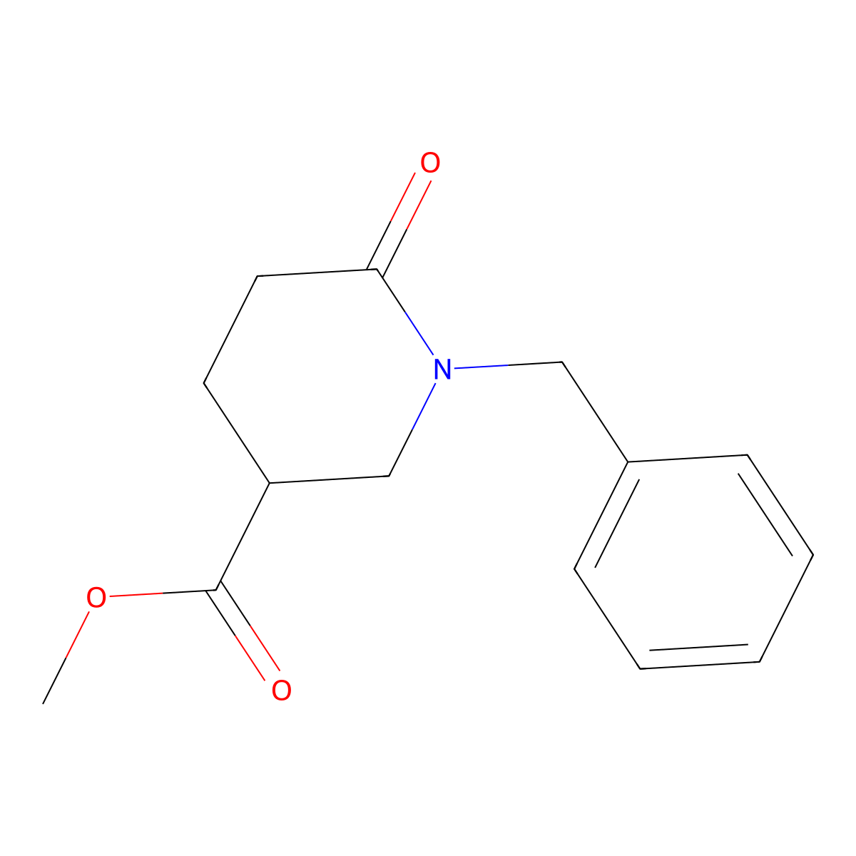 Methyl 1-benzyl-6-oxopiperidine-3-carboxylate molecular structure, CAS 156779-11-2