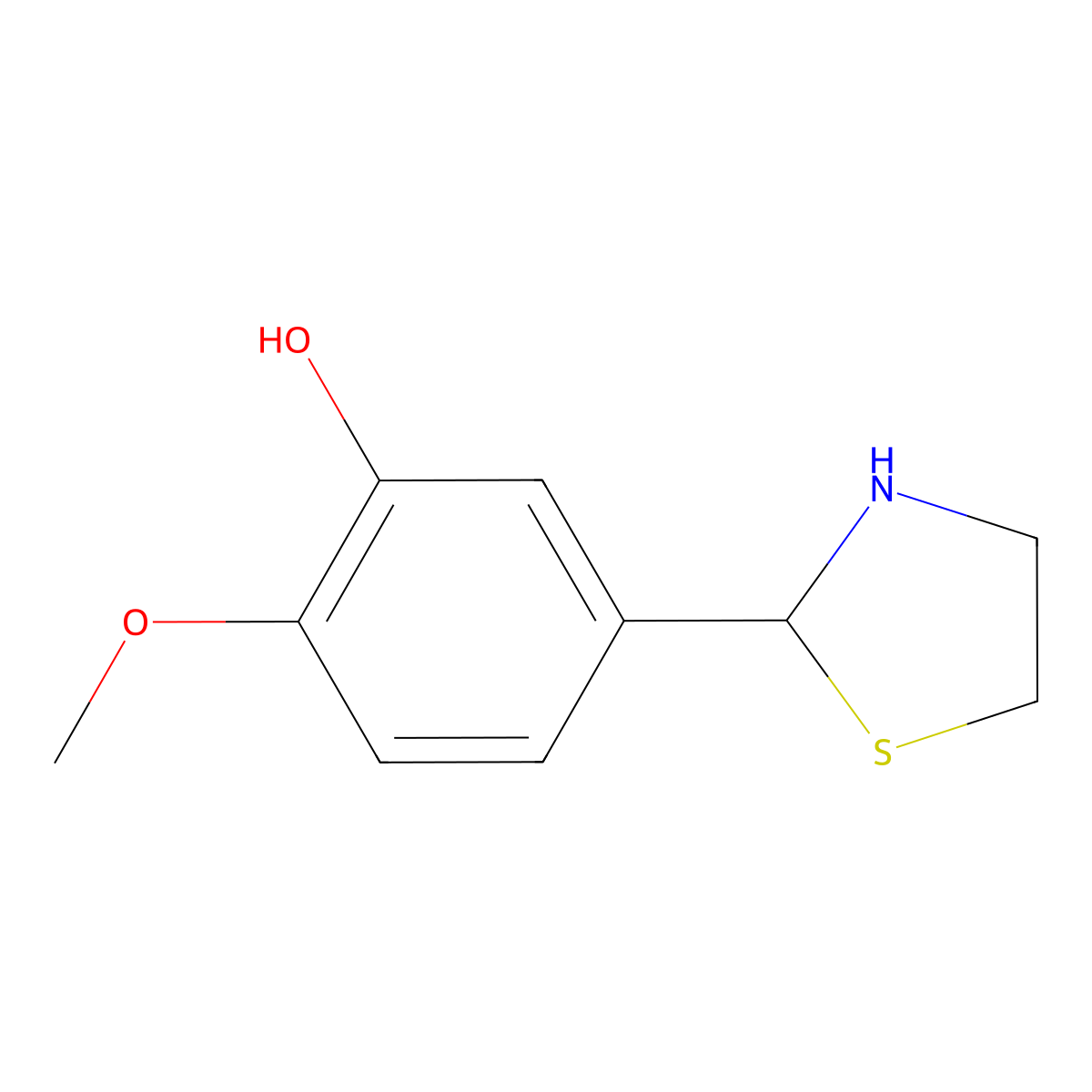 2-Methoxy-5-(1,3-thiazolidin-2-yl)phenol molecular structure, CAS 156781-04-3