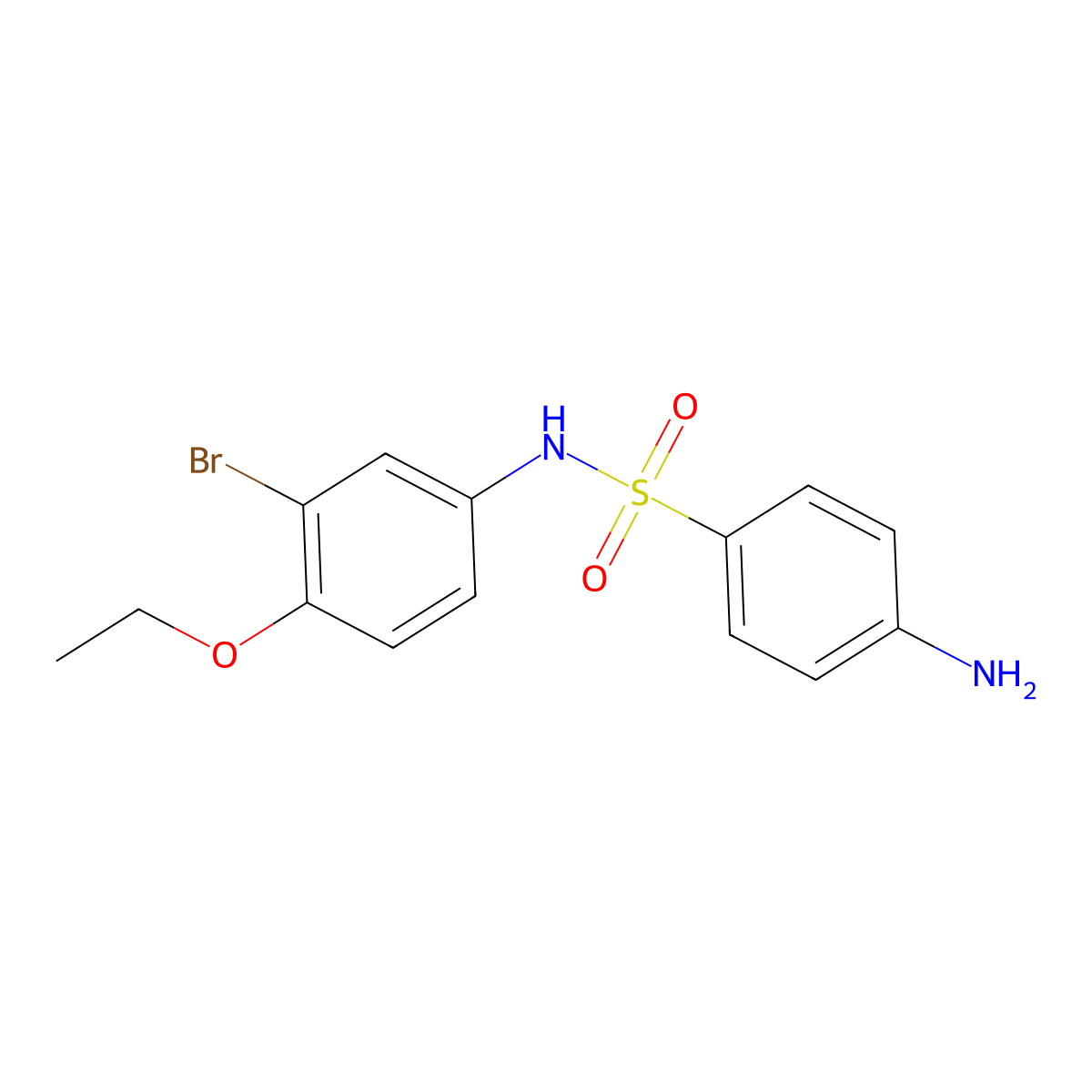 4-amino-N-(3-bromo-4-ethoxyphenyl)benzene-1-sulfonamide molecular structure, CAS 156782-94-4