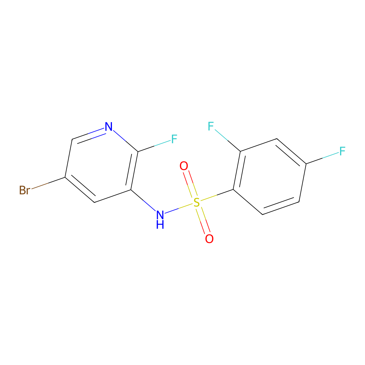 N-(5-Bromo-2-fluoropyridin-3-yl)-2,4-difluorobenzenesulfonamide molecular structure, CAS 1567836-86-5