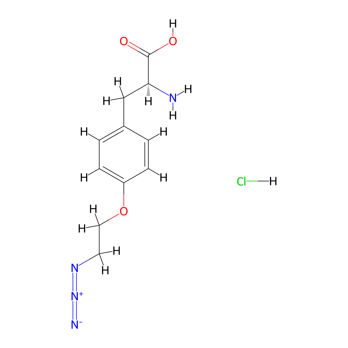 H-L-Tyr(2-azidoethyl)-OH hydrochloride molecular structure, CAS 1567845-62-8