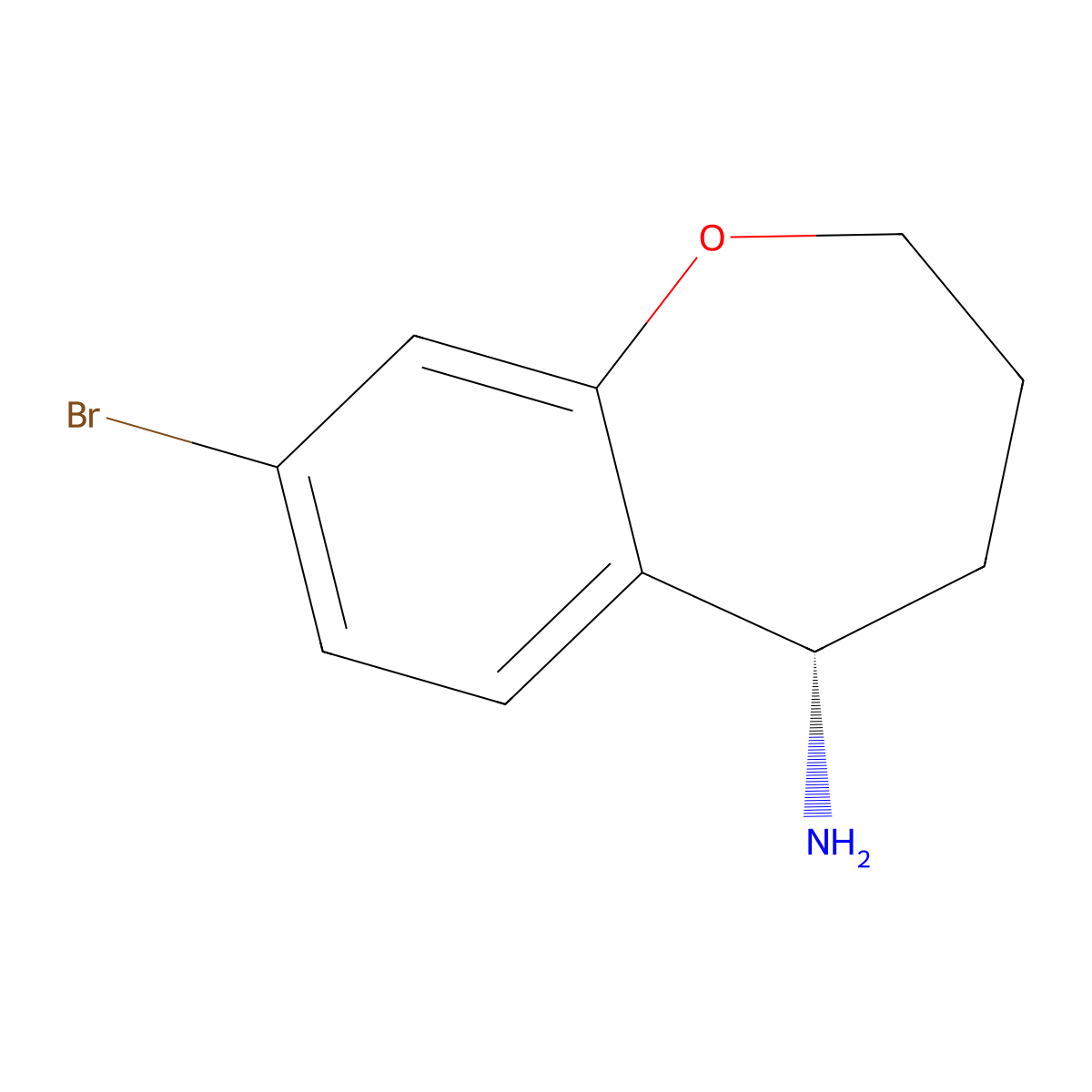 (S)-8-Bromo-2,3,4,5-tetrahydrobenzo[b]oxepin-5-amine molecular structure, CAS 1567857-00-4